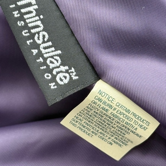 LL Bean Womens Corduroy Insulated Jacket Purple Thinsulate Utility Coat M - Picture 7 of 7